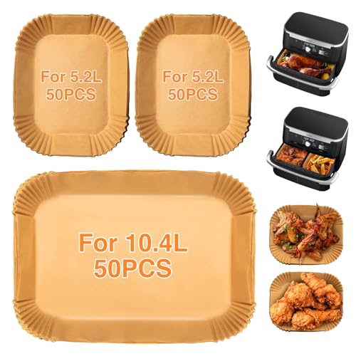 Backpapier für Heißluftfritteuse 150 pcs für Ninja Flex Drawer Dual Zone AF500EU 10,4L, Airfryer Backpapier für Ninja AF500EU AF500EUCP, Cecotec 9000 9L, Verdickung Baking Paper Liners Backpapier für Heißluftfritteuse 150 pcs für Ninja Flex Drawer Dual Zone AF500EU 10,4L, Airfryer Backpapier für Ninja AF500EU AF500EUCP, Cecotec 9000 9L, Verdickung Baking Paper Liners von Ankway