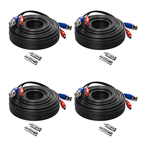 Anlapus 4 Stück 65FT 20M AHD/TVI/CVI Vorgefertigt Kabel BNC Video & Power Verlängerungskabel für CCTV System von 960 H bis 4K Auflösung von Anlapus