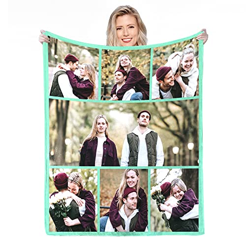 Personalisierte Decke Mit Foto,Fotodecke Mit Eigenem Foto,Worten Bild Collage Individuelle Decken, Geburtstags-Souvenir-Geschenke Personalisierte Decke für Vater, Mutter, Kinder, Hunde, Freunde von Anlewo