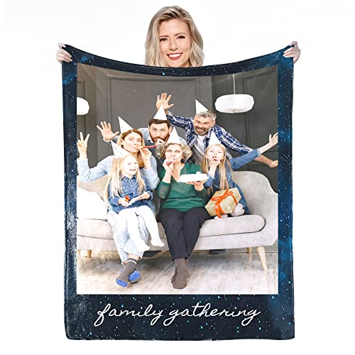 Personalisierte Decke Mit Foto,Fotodecke Mit Eigenem Foto,Worten Bild Collage Individuelle Decken, Geburtstags-Souvenir-Geschenke Personalisierte Decke für Vater, Mutter, Kinder, Hunde, Freunde von Anlewo