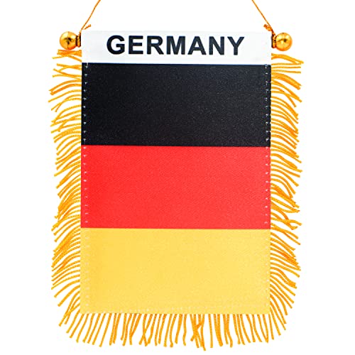 Anley 10,2 x 15,2 cm Deutschland Fringy Fensterflagge zum Aufhängen – Mini-Flaggenbanner und Auto-Rückspiegel-Dekor – mit Fransen und doppelseitig – deutsche Flagge zum Aufhängen mit Saugnapf Anley 10,2 x 15,2 cm Deutschland Fringy Fensterflagge zum Aufhängen – Mini-Flaggenbanner und Auto-Rückspiegel-Dekor – mit Fransen und doppelseitig – deutsche Flagge zum Aufhängen mit Saugnapf von Anley