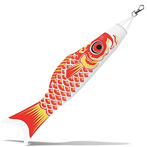 Anley 26 Zoll Japan Koi Fisch Flagge Karpfen Windsack Streamer - Japanische Koinobori Traditionelle Hängeflagge&Banner für den Kindertag-Outdoor Dekoration Garten Hinterhof Dekor Breeze Flying Fish von Anley