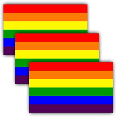 ANLEY 5 "X 3" LGBT Pride Aufkleber 3St. - Regenbogenfahne Lesben Homosexuell Bisexuell Transgender Pride Reflektierende Autoaufkleber - 3er Pack Set von Anley