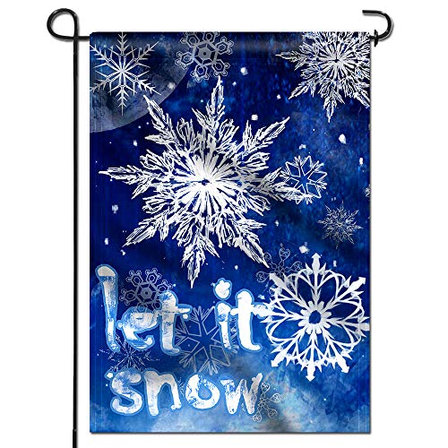 Anley Beidseitig Premium Winter Schneeflocke Gartenflagge, Let It Schnee Dekorative Gartenfahnen - wetterBeständig & Doppelt genäht - 18 x 12,5 Zoll Anley Beidseitig Premium Winter Schneeflocke Gartenflagge, Let It Schnee Dekorative Gartenfahnen - wetterBeständig & Doppelt genäht - 18 x 12,5 Zoll von Anley