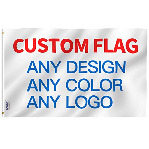 ANLEY Einseitige CUSTOM FLAG 6x10 Fuß Kundenspezifische Flaggen Banner - Drucken Sie Ihr eigenes Logo/Design/Wörter - Lebendige Farbe, Leinwand Kopfzeile und doppelt genäht - 100D Polyester von Anley