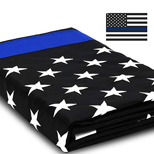 Anley EverStrong Serie Dünne blaue Linie USA Flagge 3x5 Fuß Hochleistungs-Nylon - Gestickte Sterne und genähte Streifen - Ehrung der Polizeibeamten Bannerflaggen mit Messingösen 3 X 5 Ft Anley EverStrong Serie Dünne blaue Linie USA Flagge 3x5 Fuß Hochleistungs-Nylon - Gestickte Sterne und genähte Streifen - Ehrung der Polizeibeamten Bannerflaggen mit Messingösen 3 X 5 Ft von Anley