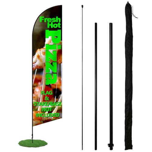 Anley Feder-Flaggenmast-Set - Zusammengebautes Flutter-Banner-Mast-Set mit Tragetasche - Passt für 2 FT x 6,5 FT Feder-Flaggen (Fahne und Ständer Nicht enthalten) - Nur Fahnenmast von Anley
