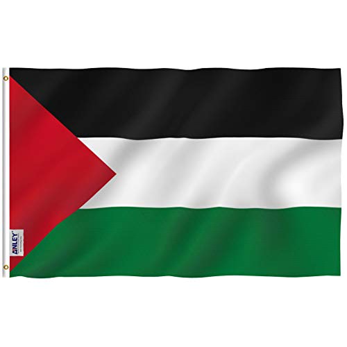 Anley Fliegenbrise 3x5 Fuß Palästina Flagge - Lebendige Farbe und UV-beständig - Leinwand Kopfzeile und doppelt genäht -Palästinensische Flaggen Polyester mit Messingösen 3 x 5 Ft von Anley