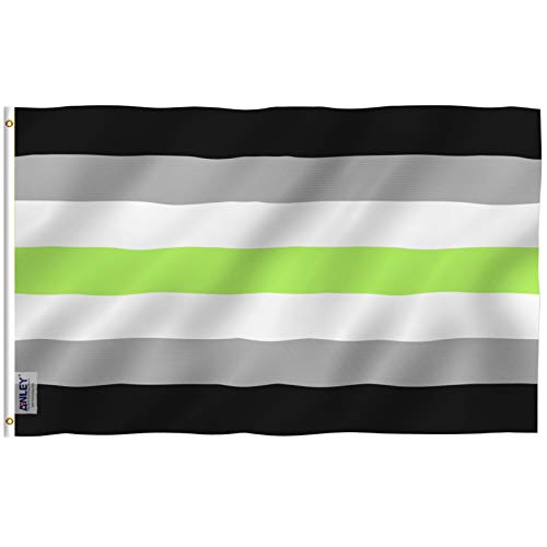 Anley Fly Breeze 3x5 Fuß Agender Pride Flagge - Lebendige Farbe und UV-Lichtechtheit - Leinwandkopf und doppelt genäht - Agender Pride Flagge mit Messingösen 3 x 5 Ft von Anley