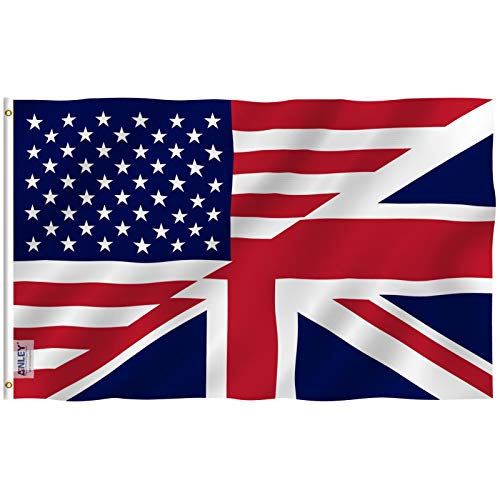 Anley Fly Breeze 3x5 Fuß America Britain Friendship Flag - Lebendige Farbe und UV-beständig - Canvas Header und doppelt genäht - Friendship Forever US UK Flag mit Messingösen 3 X 5 Ft Anley Fly Breeze 3x5 Fuß America Britain Friendship Flag - Lebendige Farbe und UV-beständig - Canvas Header und doppelt genäht - Friendship Forever US UK Flag mit Messingösen 3 X 5 Ft von Anley