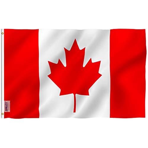 Anley Fly Breeze 3x5 Fuß Canada Flagge - Lebendige Farbe und UV-beständig - Canvas Header und doppelt genäht - Canadian National Flags Polyester mit Messingösen 3 X 5 Ft von Anley