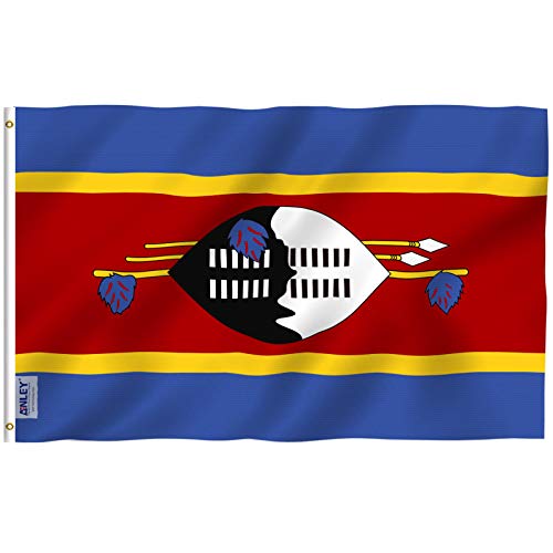 ANLEY Fly Breeze 3x5 Fuß Eswatini (Swasiland) Flagge - Lebendige Farbe und UV-lichtbeständig - Leinwandkopf und doppelt genäht - Swazi Flags Polyester mit Messingösen 3 X 5 Ft von Anley