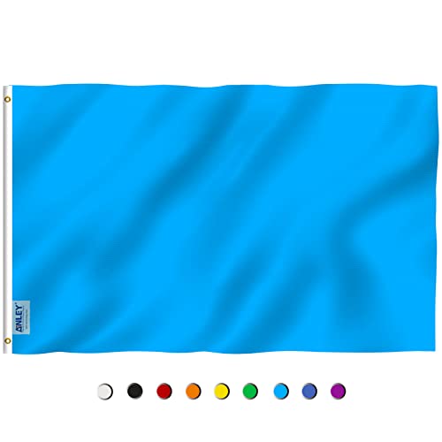 ANLEY Fly Breeze 3x5 Fuß Feste hellblaue Flagge - Lebendige Farbe und UV-Lichtechtheit - Leinwandkopf und doppelt genäht - Einfache hellblaue Flaggen Polyester mit Messingösen 3 x 5 Ft ANLEY Fly Breeze 3x5 Fuß Feste hellblaue Flagge - Lebendige Farbe und UV-Lichtechtheit - Leinwandkopf und doppelt genäht - Einfache hellblaue Flaggen Polyester mit Messingösen 3 x 5 Ft von Anley