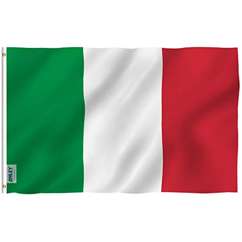 Anley Fly Breeze 3 x 5 Fuß Italien-Flagge – lebendige Farbe und lichtbeständig – Segeltuchkopf und doppelt genäht – italienische Flaggen Polyester mit Messingösen 3 x 5 Ft von Anley