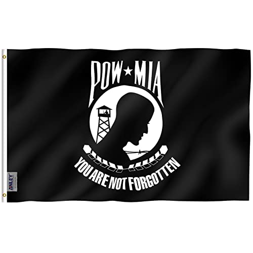 Anley Fly Breeze 3x5 Fuß POW MIA Flagge - Lebendige Farbe und UV-beständig - Leinwand Kopfzeile und Doppelnaht - Sie sind Nicht vergessen Kriegsgefangene Flaggen Polyester mit Messingösen Anley Fly Breeze 3x5 Fuß POW MIA Flagge - Lebendige Farbe und UV-beständig - Leinwand Kopfzeile und Doppelnaht - Sie sind Nicht vergessen Kriegsgefangene Flaggen Polyester mit Messingösen von Anley