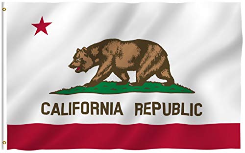 Anley Fly Breeze 4x6 Fuß California State Flag - Lebendige Farbe und UV-Lichtechtheit - Canvas Header und doppelt genäht - California CA Flags Polyester mit Messingösen 4 X 6 Ft von Anley
