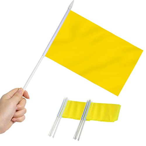 Anley Gelbe Mini-Flagge, 12er-Pack – handgehaltene kleine Miniatur-Fähnchen, solide gelbe, blanko Flaggen am Stab –12,7 x 20,3 cm mit solider Stange und Speerspitze Anley Gelbe Mini-Flagge, 12er-Pack – handgehaltene kleine Miniatur-Fähnchen, solide gelbe, blanko Flaggen am Stab –12,7 x 20,3 cm mit solider Stange und Speerspitze von Anley