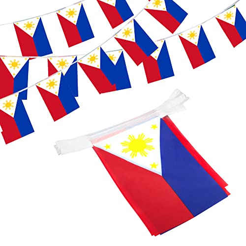 Anley Philippines String Flag Wimpelbanner, patriotische Veranstaltungen 12. Juni Unabhängigkeitstag Dekoration Sportbars – 33 Fuß 38 Flaggen Anley Philippines String Flag Wimpelbanner, patriotische Veranstaltungen 12. Juni Unabhängigkeitstag Dekoration Sportbars – 33 Fuß 38 Flaggen von Anley