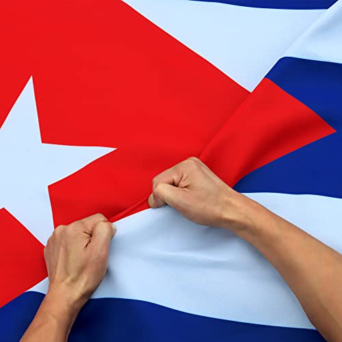 Anley Reißfeste, doppelseitige 3-lagige Kuba-Flagge, 90 x 150 cm, Leinwand-Kopf und knitterarm, die stärksten, langlebigsten kubanischen Nationalflaggen, 90 x 150 cm von Anley