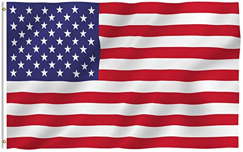 Anley Fly Breeze 3x5 Fuß American US Polyester Flagge - Lebendige Farbe und UV-beständig - Canvas Header und doppelt genäht - USA Flaggen mit Messingösen 3 x 5 Ft. von Anley