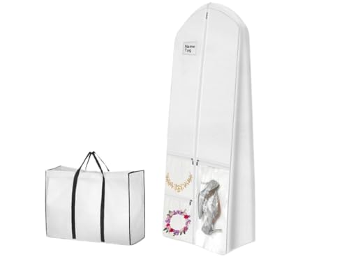 Anlising Brautkleidhülle Kleidersack, Kleidersack Brautkleid, Hochzeitskleider Kleidersack, Anzug Schutzhülle Weiß, Atmungsaktive Anzugtasche Weiß, für Hochzeitskleider, Anzüge(weiß) von Anlising
