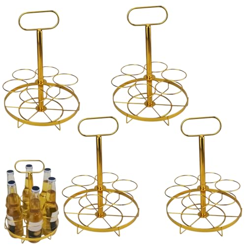 4 SET Milchflaschenkorb/Weinflaschenträger, Behälter Halter Für 6 Glasmilchflaschen - Milchflaschenhalter 6 Flaschen Tragekorb Behälter Weinflaschenträger Bierglasträger Für Zuhuase Restaurant Deko von Anloximt