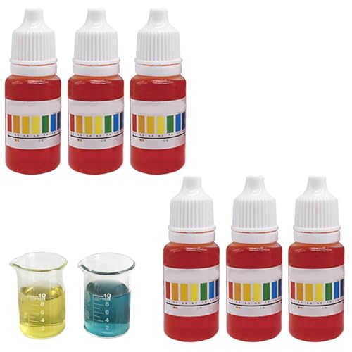 6 Stücke Indikatorlösung Ph - Flüssiger Säure-Base-Analysator - Flüssiges PH-Testreagenz - Aquarium-Wassertester - Präzise PH-Messung Für Pools, Aquarien Oder Gartenarbeit von Anloximt