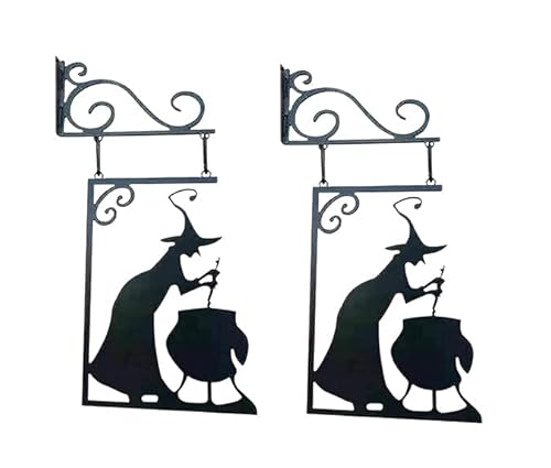 Anloximt 2Pack Halloween Hexe Kessel Silhouette Wanddekoration Halloween- -Deko Metall Hexe Schild zum Aufhängen Hexe Silhouette Hofschild Hexe Kessel Silhouette für Höfe Patios Garten Anloximt 2Pack Halloween Hexe Kessel Silhouette Wanddekoration Halloween- -Deko Metall Hexe Schild zum Aufhängen Hexe Silhouette Hofschild Hexe Kessel Silhouette für Höfe Patios Garten von Anloximt