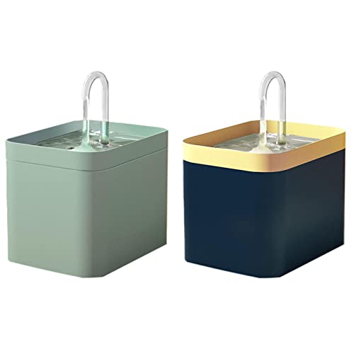 Anloximt 2Pack Haustier-Wasserbrunnen 1.5L Automatischer Haustier-Wasserbrunnen Haustier-Wasserspender Katzen-Wasserbrunnen Hund-Wasser-Spender Geeignet für mehrere Haustiere von Anloximt