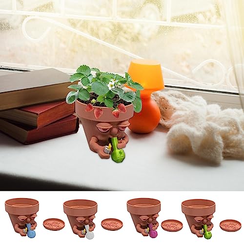 Anloximt 4er-Set Sukkulenten Töpfe - Kaktus Pflanze Töpfe - Cute Smoking Man Cactus Plants Pot - Kleiners Pflanzentopf | Für Den Innen- Und Außenbereich Mit Untersetzer Anloximt 4er-Set Sukkulenten Töpfe - Kaktus Pflanze Töpfe - Cute Smoking Man Cactus Plants Pot - Kleiners Pflanzentopf | Für Den Innen- Und Außenbereich Mit Untersetzer von Anloximt