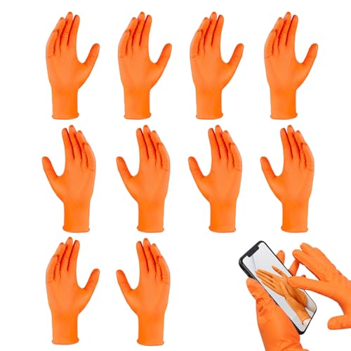 Anloximt 5 Paar Einmalhandschuhe Extra Stark - Nitrilhandschuhe Orange - Handschuhe Einweg - Chemikalien-Schutzhandschuhe - Mechaniker Handschuhe - Arbeitshandschuhe Für Werkstatt & Montage Anloximt 5 Paar Einmalhandschuhe Extra Stark - Nitrilhandschuhe Orange - Handschuhe Einweg - Chemikalien-Schutzhandschuhe - Mechaniker Handschuhe - Arbeitshandschuhe Für Werkstatt & Montage von Anloximt