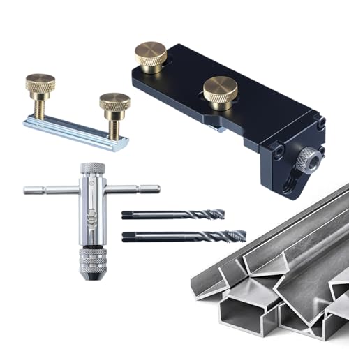 Anloximt Aluminiumprofil Gewindeführung - Bohrschablone,Gewindeschneide-Assistent mit präziser Positionierung für Beschläge und Geländerschneider für Bau Montage Möbel Kabel und Anloximt Aluminiumprofil Gewindeführung - Bohrschablone,Gewindeschneide-Assistent mit präziser Positionierung für Beschläge und Geländerschneider für Bau Montage Möbel Kabel und von Anloximt