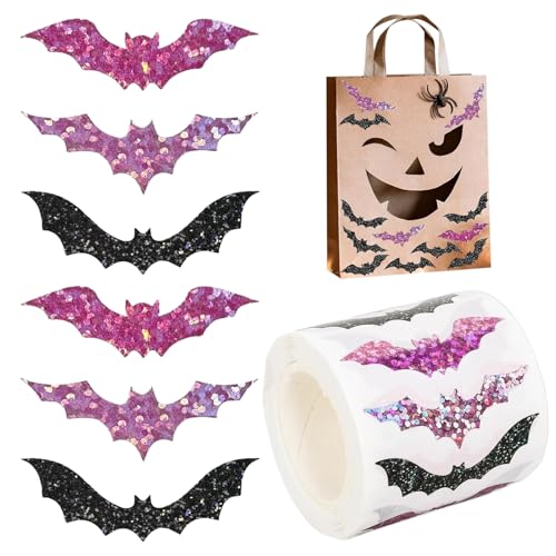 Anloximt Aufkleber Für Halloween - Schwarze Deko Selbstklebend Für Halloween,Wasserdichte Kuvert Dekorationen Geschenkideen Für Mädchen Familie Freunde von Anloximt