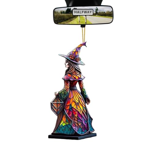 Anloximt Auto Deko,Hexendeko fürs Auto - 2D Acryl Hexen Ornament Halloween Deko für von Anloximt