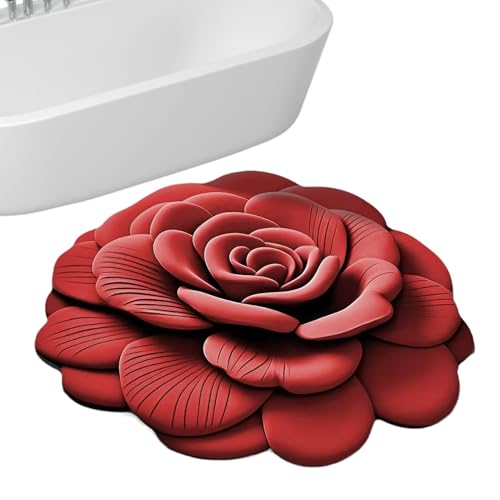 Anloximt Badezimmermatte rutschfest - 3D Blumen Duschmatte Mit Rutschsicherung Und | Wiederverwendbare Eingangsmatte Für Türen, Flure Und Eingangsbereiche von Anloximt