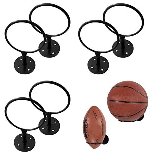 Anloximt Ball-Wand-Aufbewahrungs-Display 8 Stück an der Wand befestigter Ball-Rack -Ball-Rack-Halter Metall-Ball-Rack-Sport-Ball-Halter für Basketball-Fußball-Volleyball-Fstagsgeschenke von Anloximt
