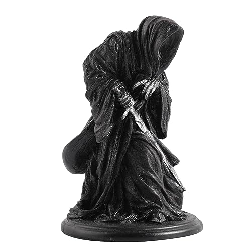 Anloximt | Gothic Resin Reaper Figur des Heiligen Todes,Hält Sense, Schwarze Robe, Sensenmannfigur, Altarskulptur des Heiligen Todes Santa Muerte von Anloximt