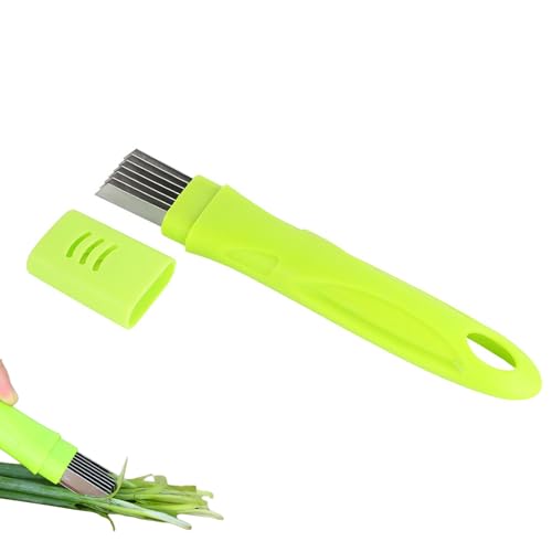 Anloximt Edelstahl Scallion Slicer - Zwiebelschneider - Spring Onion Slicer Zwiebel Shredder Messer Scallion Cutter Gemüse Lebensmittel Knoblauch Chopper | Für Zwiebeln, Frühlingszwiebeln von Anloximt