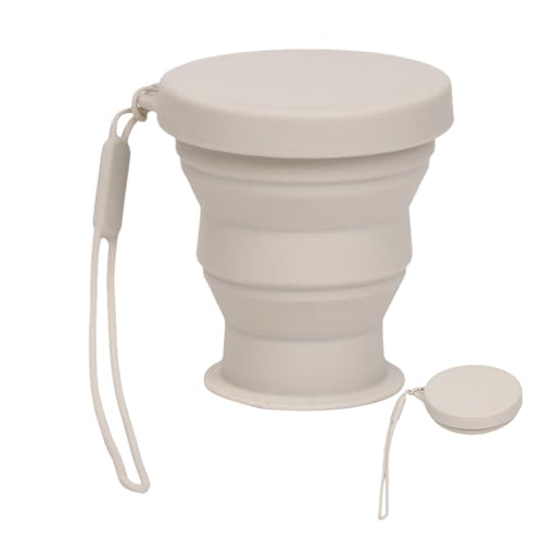 Anloximt Faltbarer Reisebecher - 200ml Silikon Tasse Für Wanderung Kaffee,Auslaufsicher Outdoor Becher Für Unterwegs Wandern Angeln Camping Alltag von Anloximt