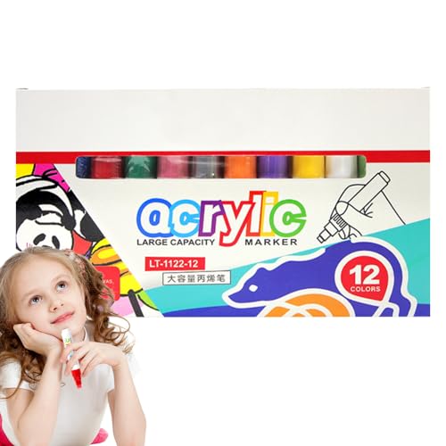 Anloximt Farbmarker - Für Erwachsene - Wasserfeste Waschbare Doppelseitige 8mm Spitze Schmutzabweisende Farbstifte Set Für Schule Unterricht Scrapbooking Stoff Steine von Anloximt