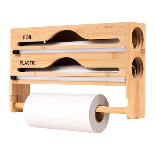 Anloximt Folien Spender - Haushaltsfolienhalter Mit Schneidefunktion,Küchenfolien Organizer Wandmontiert Aufbewahrungsbox mit Schneidefunktion für Papier Haushalt Kühlschrank Gewerbe Anloximt Folien Spender - Haushaltsfolienhalter Mit Schneidefunktion,Küchenfolien Organizer Wandmontiert Aufbewahrungsbox mit Schneidefunktion für Papier Haushalt Kühlschrank Gewerbe von Anloximt