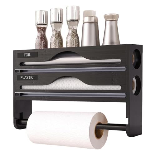 Anloximt Folienhalter Mit Cutter | Frischhaltefolien-Schneider - Küchen Lebensmittel Film Aufbewahrung Wandmontiert Schneidebox für Papier Lagerung Täglicher Haushalt Kühlschrank Schrank Anloximt Folienhalter Mit Cutter | Frischhaltefolien-Schneider - Küchen Lebensmittel Film Aufbewahrung Wandmontiert Schneidebox für Papier Lagerung Täglicher Haushalt Kühlschrank Schrank von Anloximt