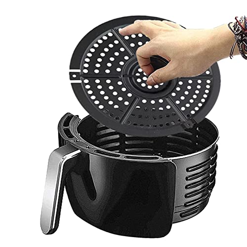 Anloximt Frischhalteplatte für Heißluftfritteuse - Antihaft-Luftfritteusen-Tablett-Rack-Teile,Rundes Grillpfannentablett Luftfritteuse Ersatzteile Zubehör zum Kochen Grillen von Anloximt