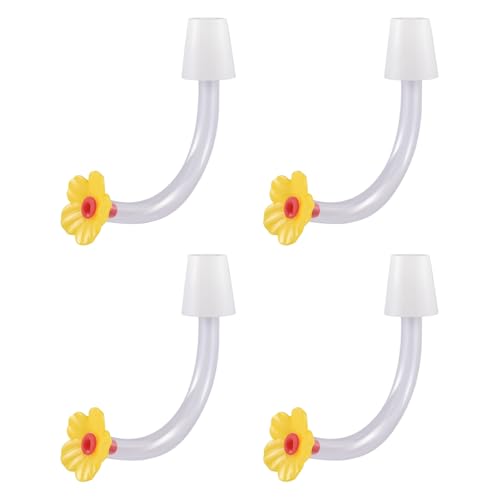 Anloximt -Futterröhren - 4 Stück -Futterröhren Mit Blumenmuster Und Verschlussstücke,Multifunktions Futteröffnungen Ersatzteile Mit Tropfsicherem Auslauf Für Draußen Und Garten von Anloximt