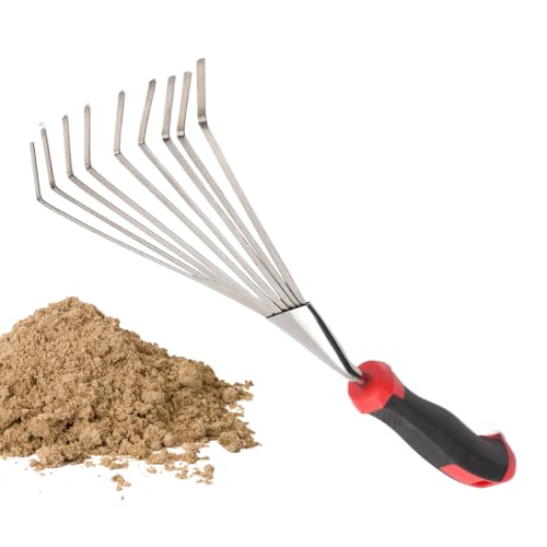 Anloximt Garten Handrechen - Gartenrechen Handgrubber Werkzeug - Kurzer Metall Unkrautstecher für Gartenarbeit und Rasenflächen Anloximt Garten Handrechen - Gartenrechen Handgrubber Werkzeug - Kurzer Metall Unkrautstecher für Gartenarbeit und Rasenflächen von Anloximt