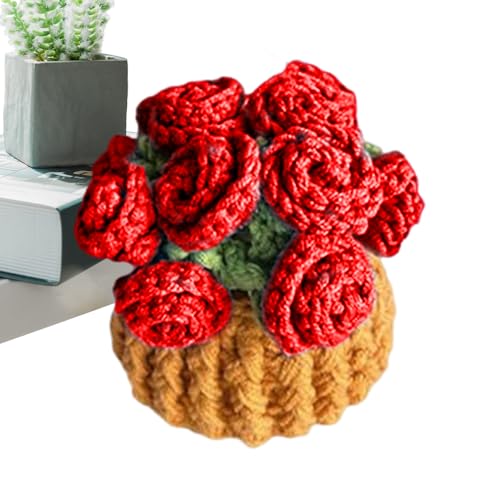 Anloximt Geflochtene Untersetzer | Blumenstrauß Häkel Untersetzer,Weiches Vintage Design Set Für Geburtstag Hotel Zuhause Schreibtisch Tisch von Anloximt
