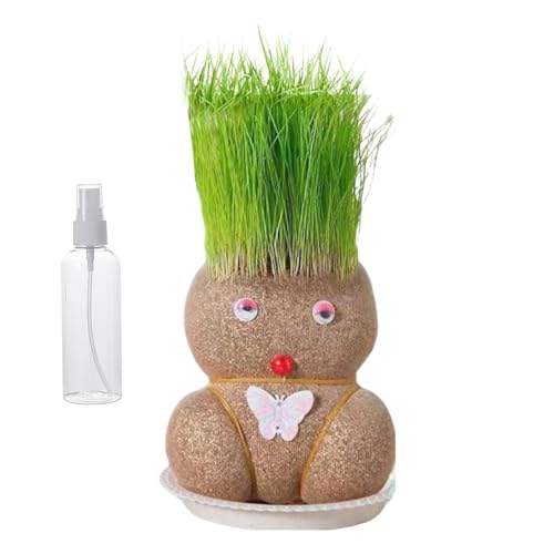 Anloximt Graskopf Graskopf Puppe Spielzeug Bonsai Kopf Wachsender Graskopf Bonsai Gras Kopf Figure Puppen Lustige Büro Garten Dekoration Liefert Kinder Handwerk von Anloximt