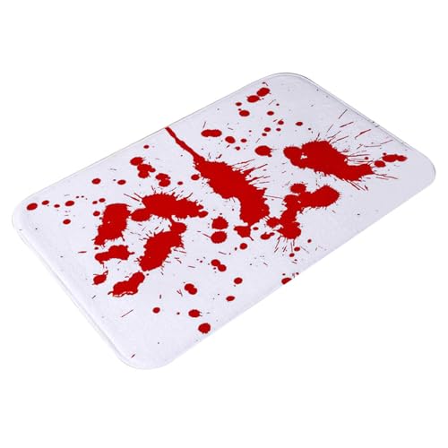 Anloximt Halloween-Teppiche für Schlafzimmer - Halloween blutige Handabdruck-Fußabdruck-Matte | Rutschfester Teppich, Halloween-, Partyzubehör, Türteppich, Schlafzimmerteppich, Haustür- von Anloximt