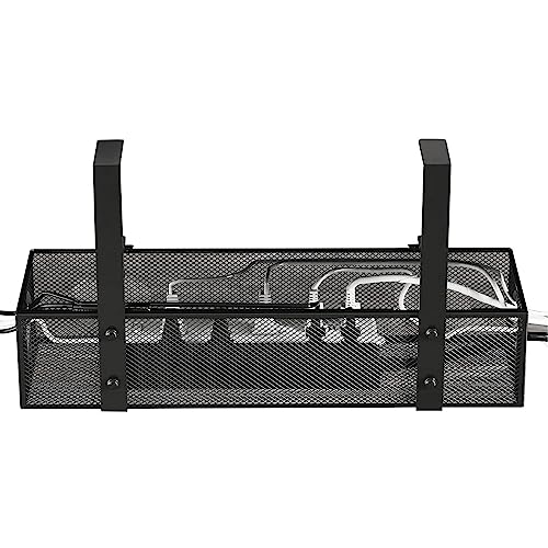 Anloximt Kabelmanagement-Tablett unter dem Schreibtisch - Kein Stanzen unter dem Tisch-Draht-Organizer-Rack,Schreibtisch-Management für Draht, verstellbares Untertischregal, Büro-Organizer von Anloximt