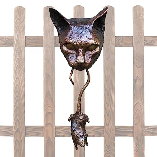 Anloximt Katze Maus Türklopfer - Harz Katze Maus Türklopfer,Katzen-Türklopfer-Skulptur, Katzen- und Maus-Ornamente, dekorativer Tür-Wandbehang von Anloximt